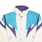 STEEP SLOPES Mens White & Purple & Blue Zip Jacket M Polyester Blend Colourblock
