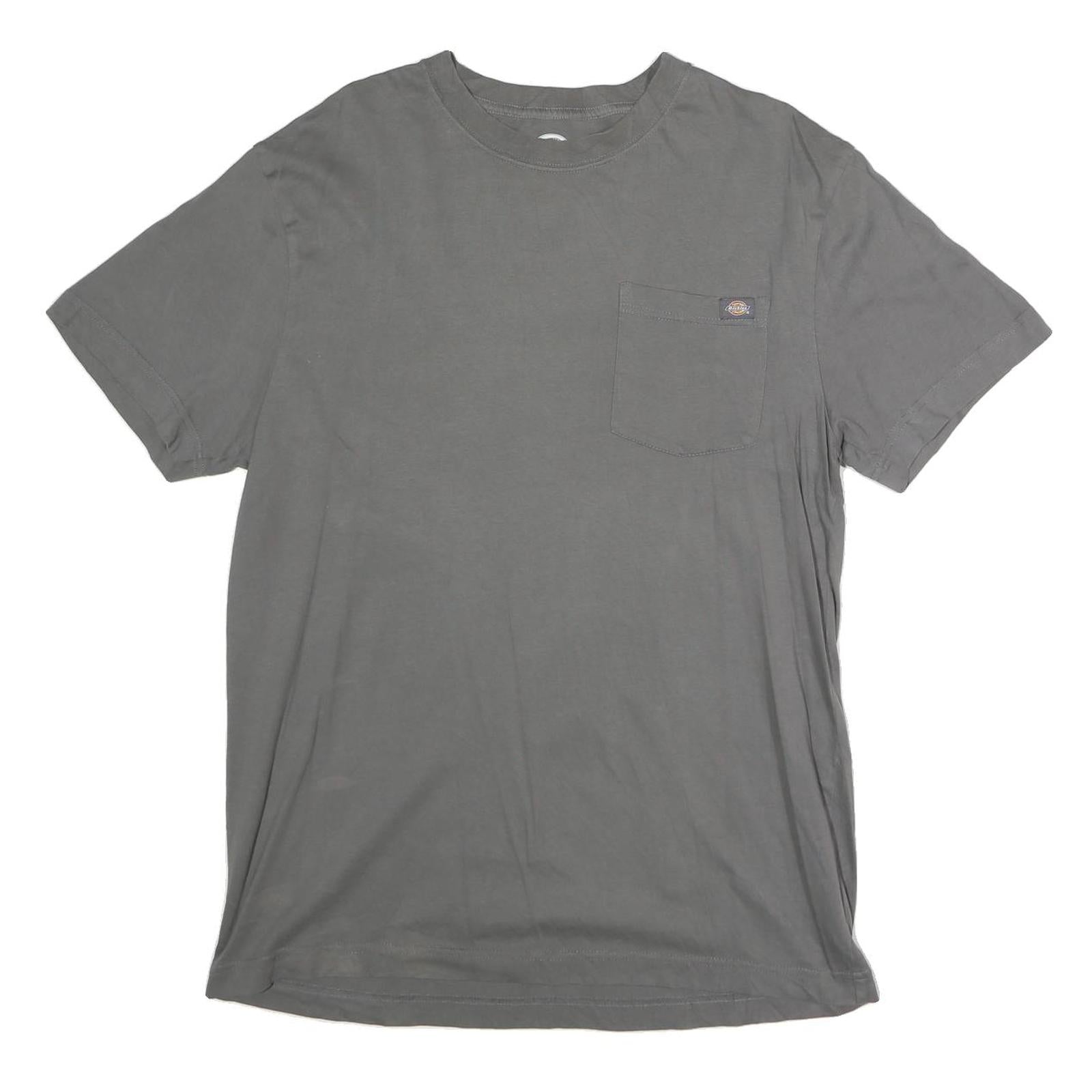 DICKIES Mens Grey Crew Neck Short Sleeve Pocket T-Shirt M Cotton Casual
