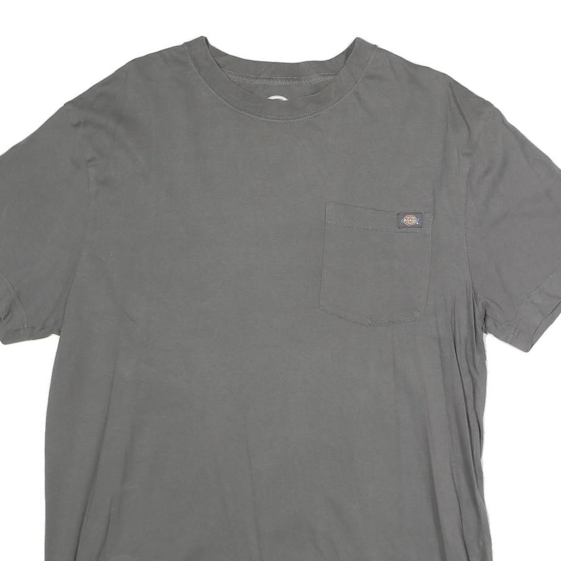 DICKIES Mens Grey Crew Neck Short Sleeve Pocket T-Shirt M Cotton Casual