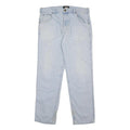 DICKIES Mens Jeans Light Blue Regular Straight Denim Medium W32 L32 Classic Zip