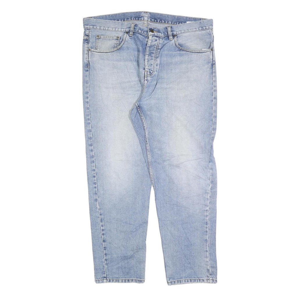 CARHARTT Mens Jeans Blue Regular Straight Denim Light W40 L30 Zip Casual Wear