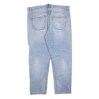 CARHARTT Mens Jeans Blue Regular Straight Denim Light W40 L30 Zip Casual Wear