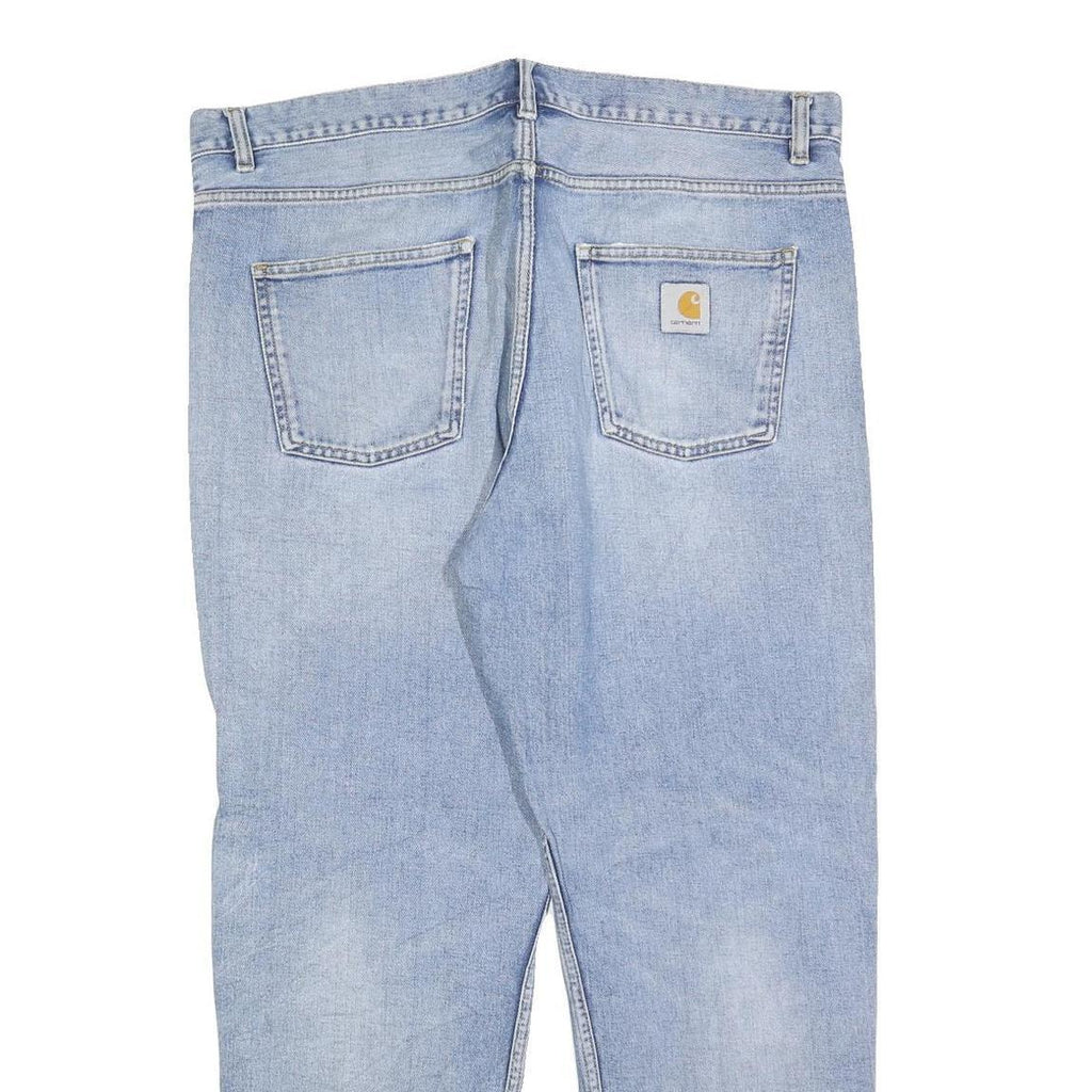 CARHARTT Mens Jeans Blue Regular Straight Denim Light W40 L30 Zip Casual Wear
