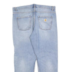 CARHARTT Mens Jeans Blue Regular Straight Denim Light W40 L30 Zip Casual Wear