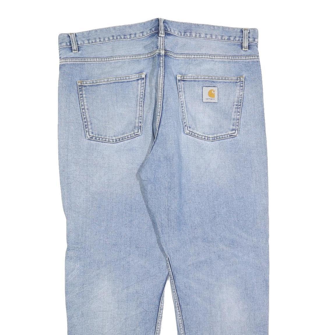 CARHARTT Mens Jeans Blue Regular Straight Denim Light W40 L30 Zip Casual Wear