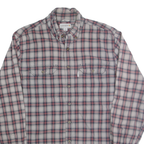 CARHARTT Mens Blue & Red Check Shirt L Cotton Blend Long Sleeve Button Shirt