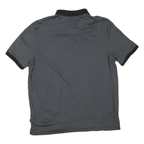 CALVIN KLEIN Mens Black & Grey Short Sleeve Polo Shirt L Cotton Blend Casual