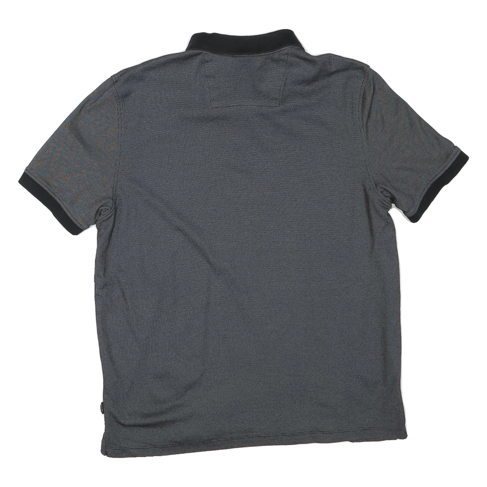 CALVIN KLEIN Mens Black & Grey Short Sleeve Polo Shirt L Cotton Blend Casual