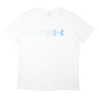 UNDER ARMOUR Mens White & Blue Graphic T-Shirt XL Short Sleeve Crew Neck