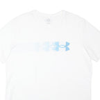 UNDER ARMOUR Mens White & Blue Graphic T-Shirt XL Short Sleeve Crew Neck