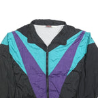 ATHLETIC WORKS Mens Black & Teal & Purple Vintage Zip Jacket XL Polyester Blend