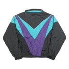 ATHLETIC WORKS Mens Black & Teal & Purple Vintage Zip Jacket XL Polyester Blend