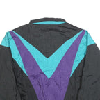 ATHLETIC WORKS Mens Black & Teal & Purple Vintage Zip Jacket XL Polyester Blend