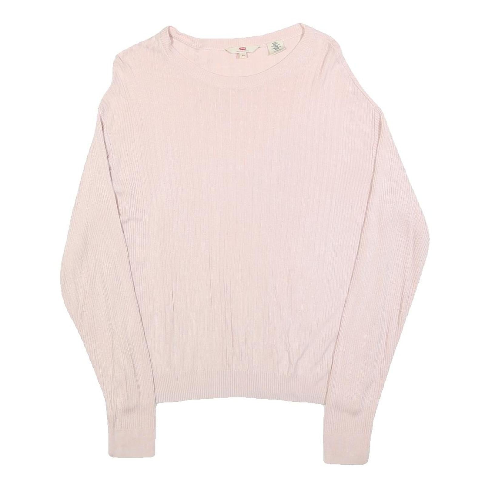 LEVI'S Womens Pink Plain Pullover Basic Knit XS Lightweight Viscose Jumper