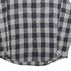 JOHN ADAMS Mens Black & Grey Check Shirt XL Classic Cotton Blend Checked Shirt