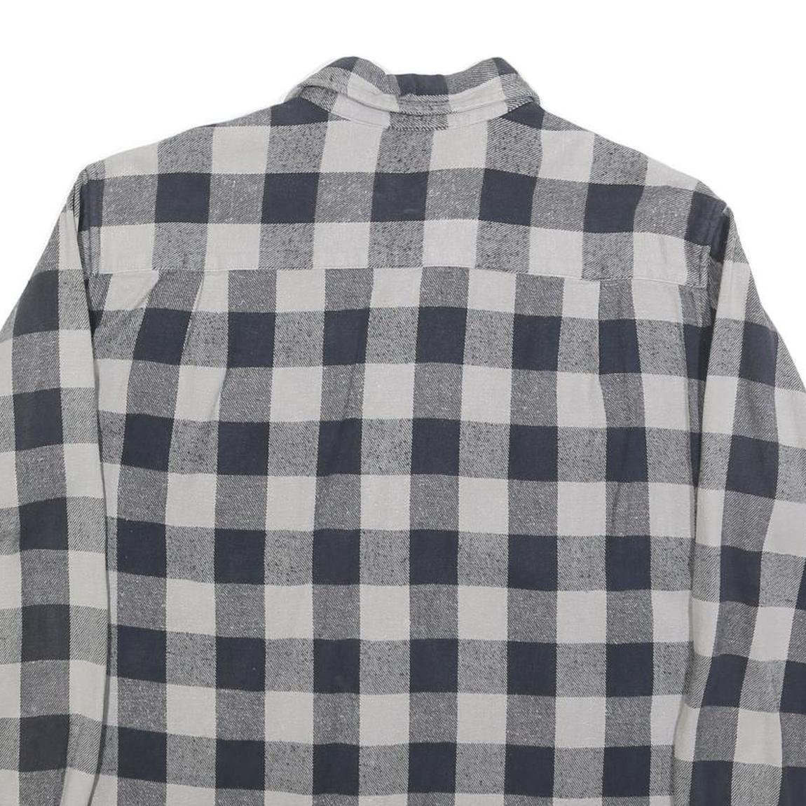 JOHN ADAMS Mens Black & Grey Check Shirt XL Classic Cotton Blend Checked Shirt