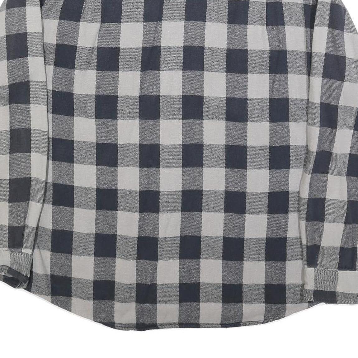 JOHN ADAMS Mens Black & Grey Check Shirt XL Classic Cotton Blend Checked Shirt