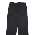 DICKIES Mens Regular Black Cotton Blend Workwear Trousers W32 L30 Zip Pocket