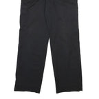 DICKIES Mens Regular Black Cotton Blend Workwear Trousers W32 L30 Zip Pocket