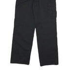 DICKIES Mens Regular Black Cotton Blend Workwear Trousers W32 L30 Zip Pocket