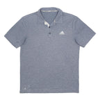 ADIDAS Mens Grey Short Sleeve Plain Polo Shirt S Polyester Blend Casual
