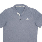 ADIDAS Mens Grey Short Sleeve Plain Polo Shirt S Polyester Blend Casual