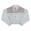 JO ROACHE Womens Blue & Purple Denim Jacket M Cotton Blend Button Closure