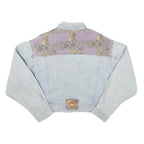JO ROACHE Womens Blue & Purple Denim Jacket M Cotton Blend Button Closure