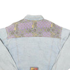 JO ROACHE Womens Blue & Purple Denim Jacket M Cotton Blend Button Closure