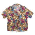 SAG HARBOR Womens Beige Printed Shirt Short Sleeve Collared M Floral Polyester