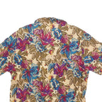 SAG HARBOR Womens Beige Printed Shirt Short Sleeve Collared M Floral Polyester