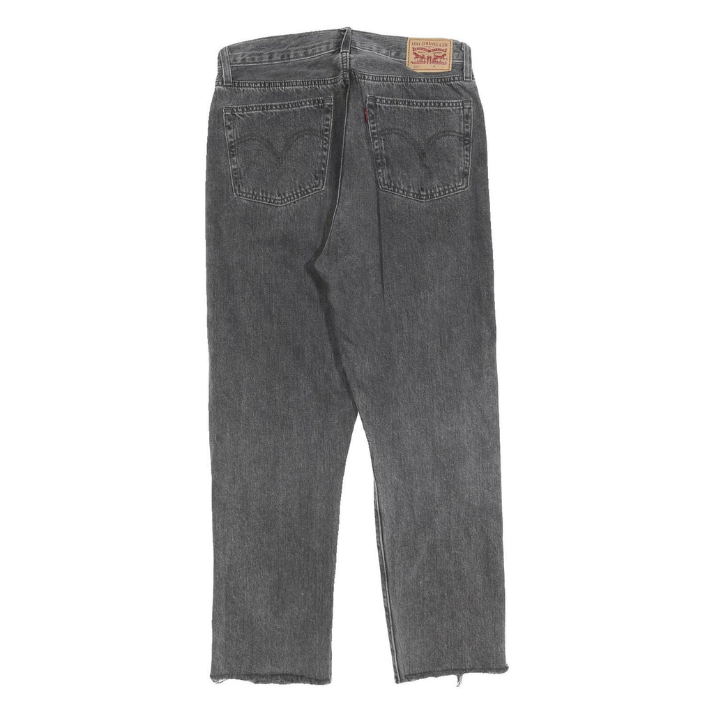 LEVI'S 501 Womens Jeans Black Regular Straight Denim Raw W30 L28 Button Closure