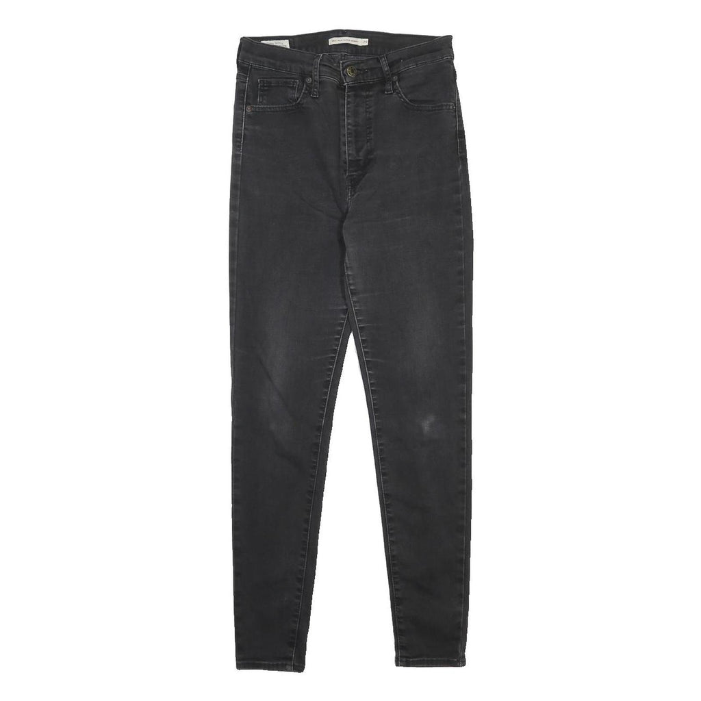 LEVI'S Mile High Big E Womens Jeans Black Slim Skinny Denim W26 L30 High Waist