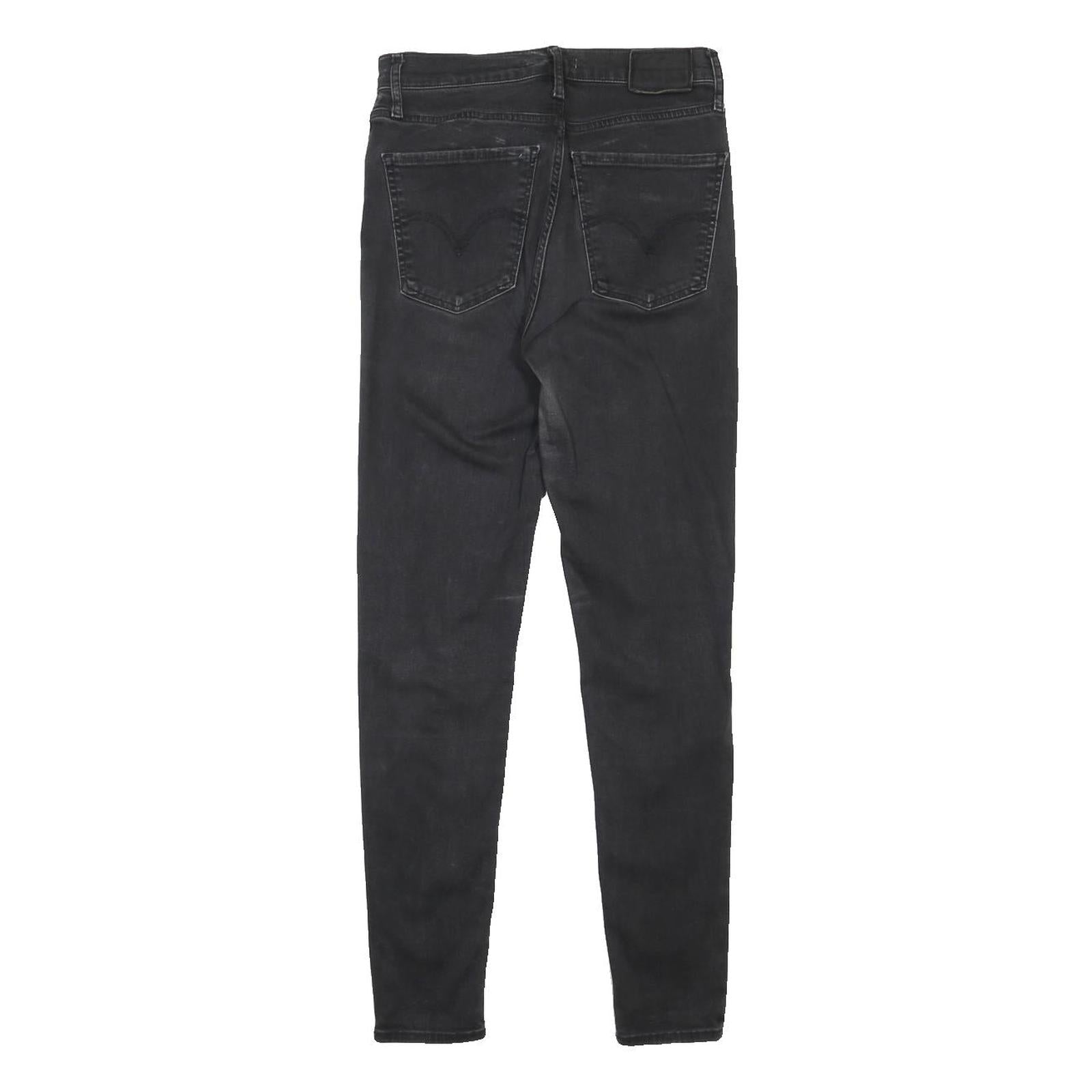 LEVI'S Mile High Big E Womens Jeans Black Slim Skinny Denim W26 L30 High Waist