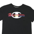 CHAMPION Womens Black Graphic T-Shirt S Short Sleeve Crew Neck Cotton Casual
