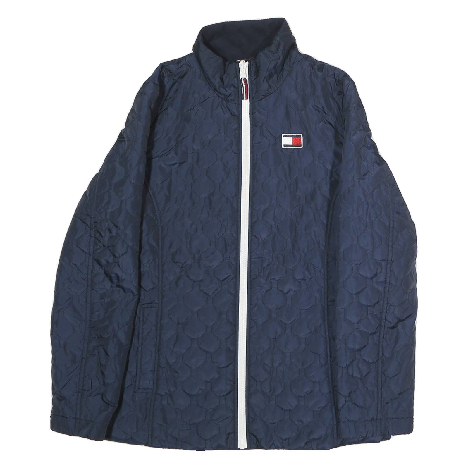 TOMMY HILFIGER Womens Blue Quilted Jacket S Polyester Zip Casual Lightweight