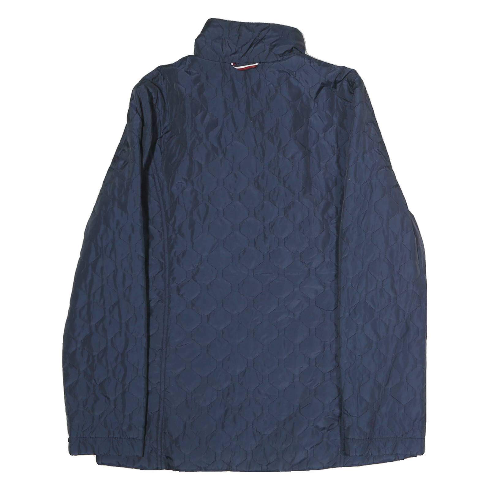 TOMMY HILFIGER Womens Blue Quilted Jacket S Polyester Zip Casual Lightweight