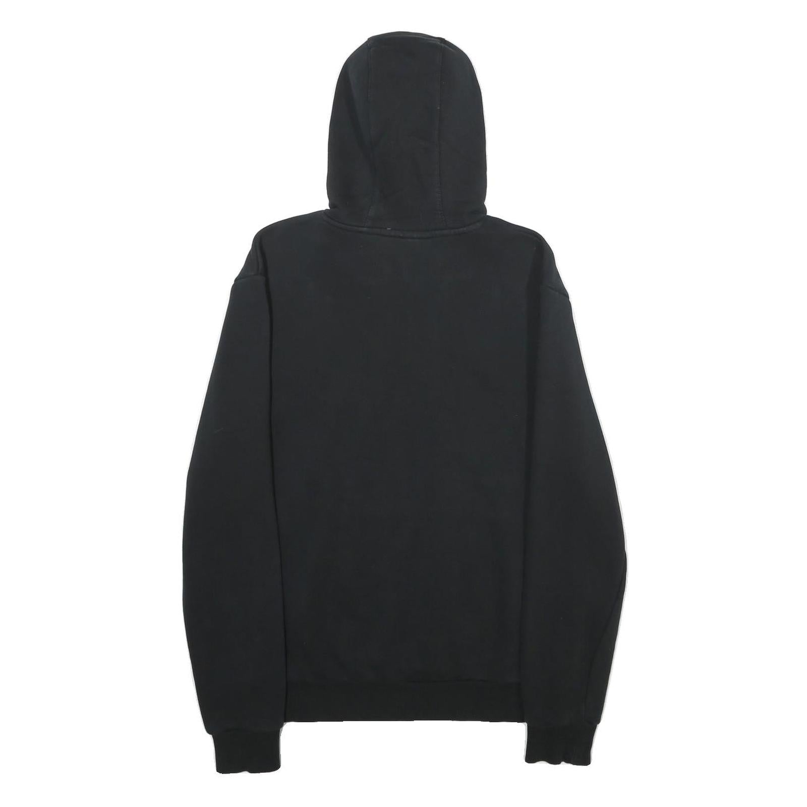 FILA Mens Black Pullover Hoodie S Logo Embroidered Cotton Blend Sweatshirt