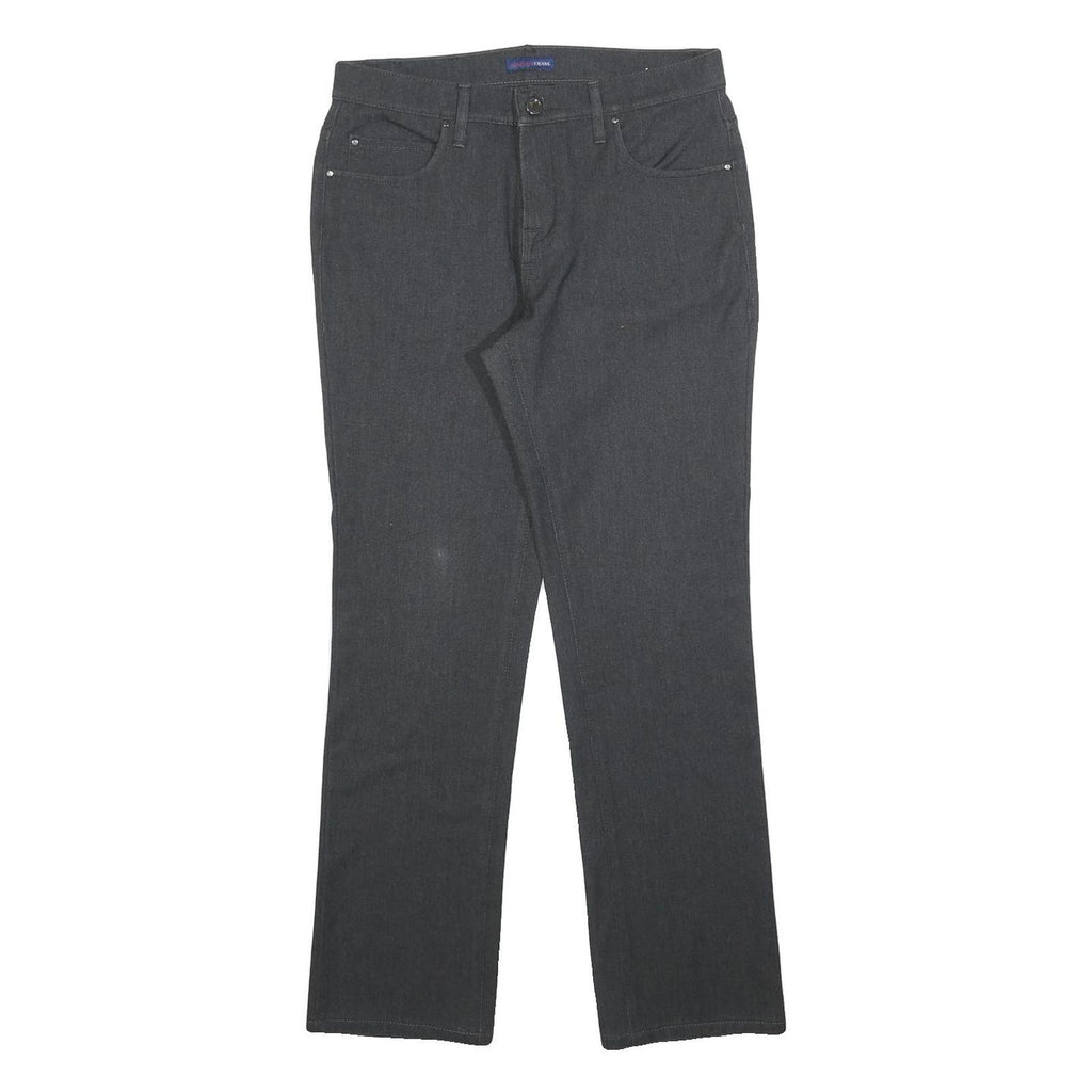 TRUSSARDI Womens Regular Grey Cotton Blend Trousers W30 L30 Zip Closure Classic