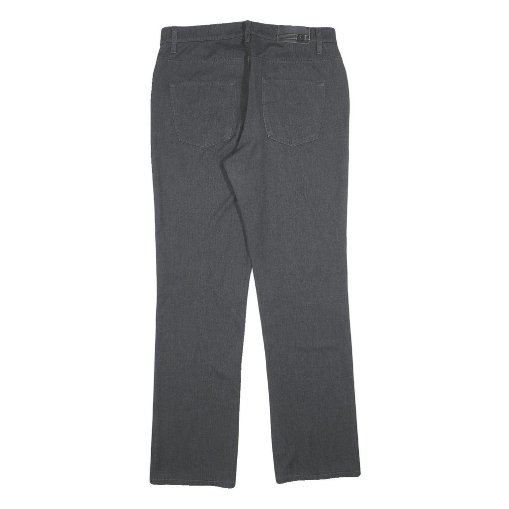 TRUSSARDI Womens Regular Grey Cotton Blend Trousers W30 L30 Zip Closure Classic