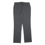 TRUSSARDI Womens Regular Grey Cotton Blend Trousers W30 L30 Zip Closure Classic
