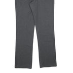 TRUSSARDI Womens Regular Grey Cotton Blend Trousers W30 L30 Zip Closure Classic