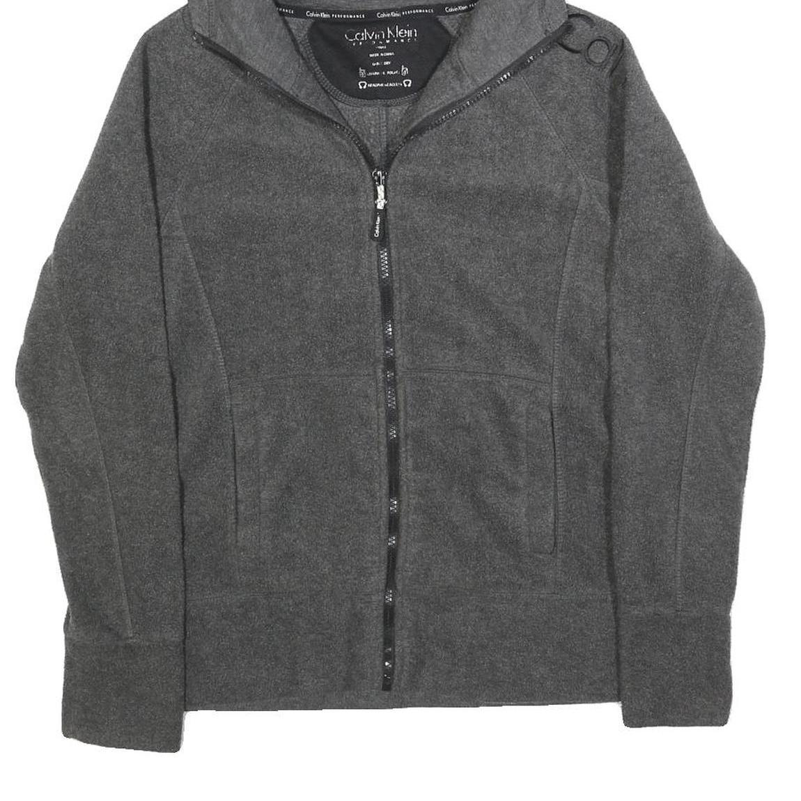 CALVIN KLEIN PERFORMANCE Womens Grey Zip Up Hoodie S Casual Sportswear Active