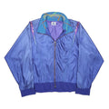CHAMPION Womens Blue Synthetic Zip Jacket L Athletic Plain Lightweight Sports
