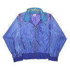 CHAMPION Womens Blue Synthetic Zip Jacket L Athletic Plain Lightweight Sports
