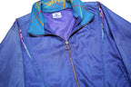 CHAMPION Womens Blue Synthetic Zip Jacket L Athletic Plain Lightweight Sports
