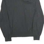 NAUTICA Mens Grey Plain Cotton V-Neck Basic Knit Jumper XL Classic Style