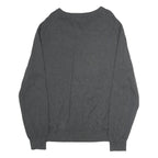 NAUTICA Mens Grey Plain Cotton V-Neck Basic Knit Jumper XL Classic Style