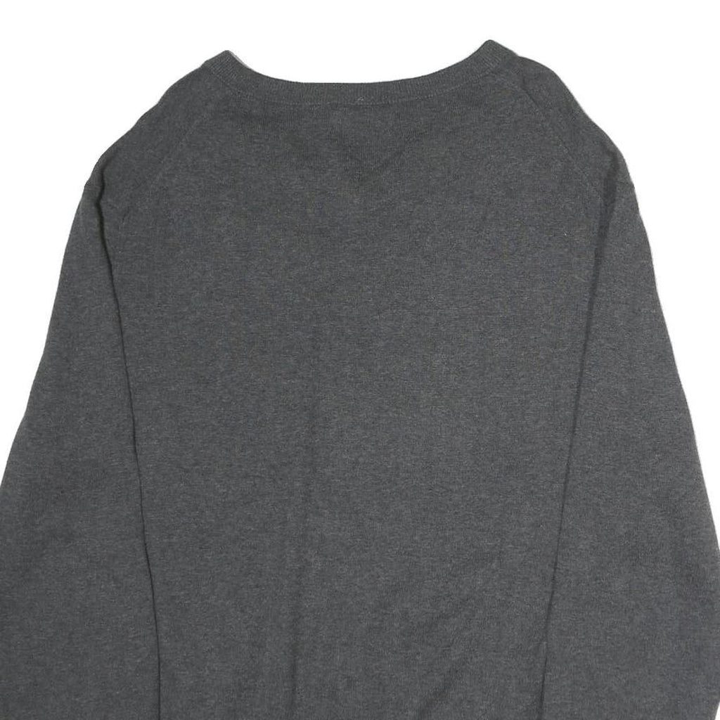 NAUTICA Mens Grey Plain Cotton V-Neck Basic Knit Jumper XL Classic Style