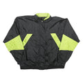 SPORT ESSENTIALS Womens Black & Neon Lightweight Nylon Zip Jacket L Retro